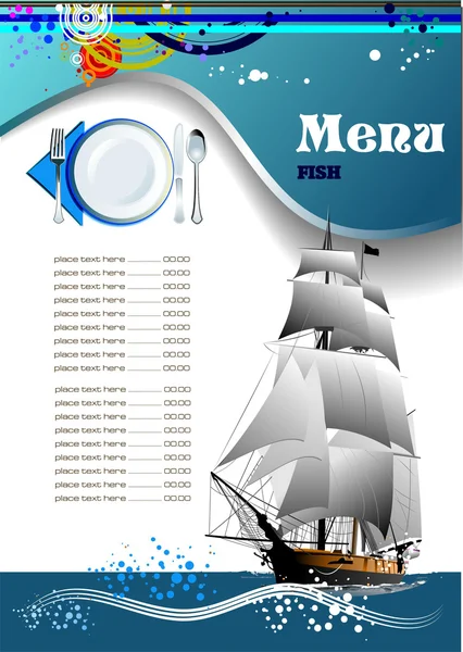 Fish Restaurant (cafe) menu — Stock Vector