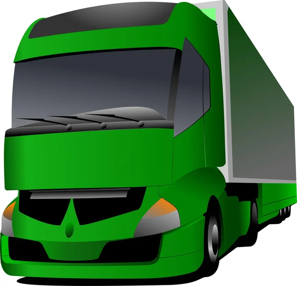 緑色のトラックのベクトル イラスト — ストックベクタ