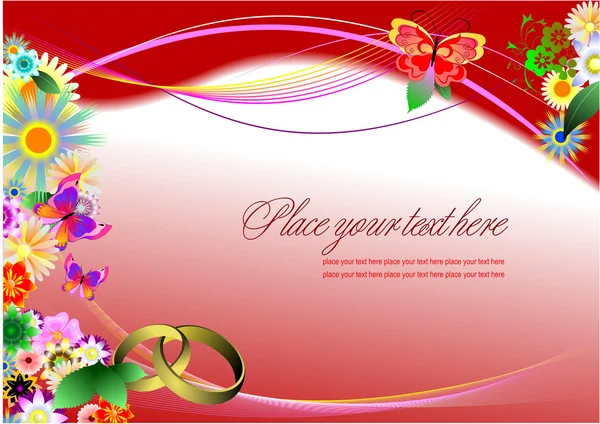 Invitation de mariage sur fond violet — Image vectorielle