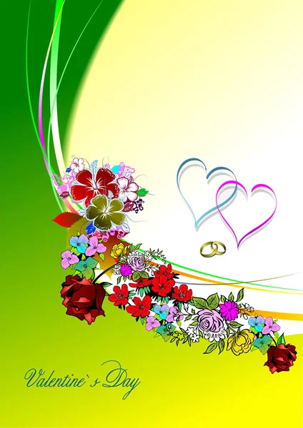 Floral spring background. Vector illustration. Invitation card — Stock Vector