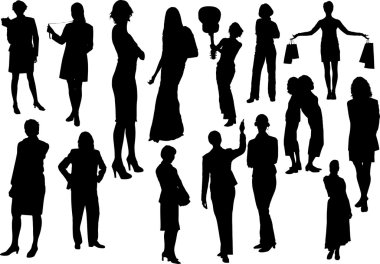 Women silhouettes. Vector illustration clipart
