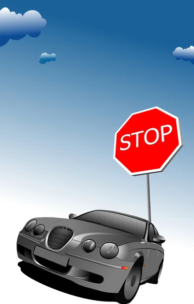 停车标志。交通道路标志符号 — 图库矢量图片