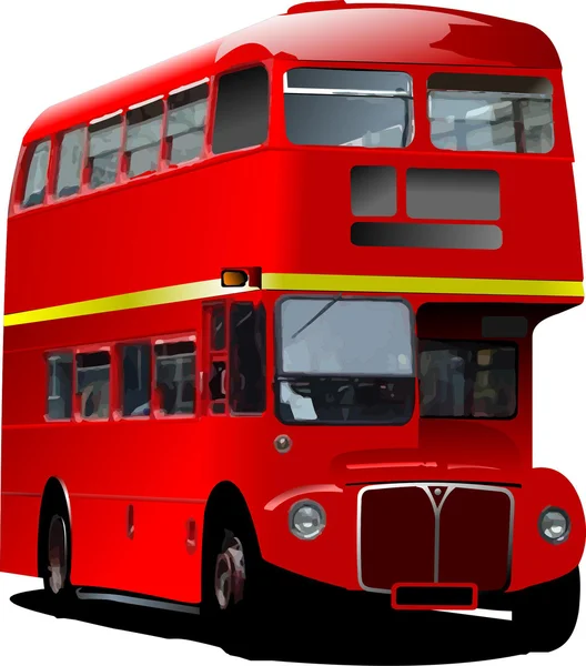 Лондонский двойной красный автобус Декер. Векторная иллюстрация — стоковый вектор