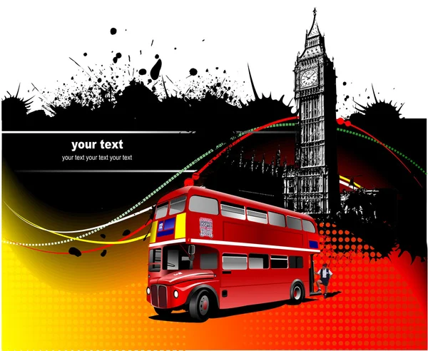 Omslag för broschyr med Londonbilder. Vektorillustration — Stock vektor