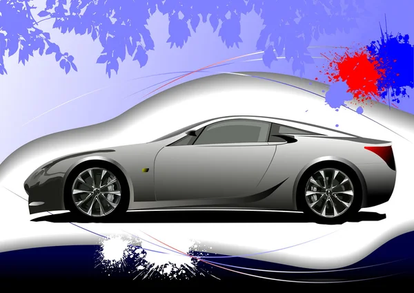 Grunge bakgrund med bil bild. Vektorillustration — Stock vektor