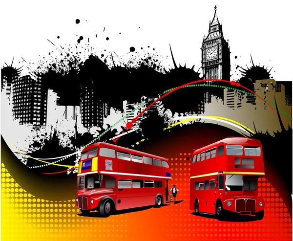 Cover for brochure with London images. Vector illustration — Stock Vector