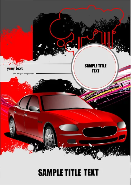 Couverture pour brochure avec des images de voiture — Image vectorielle