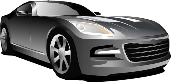 Gray car. Sedan. Vector illustration — Stock Vector