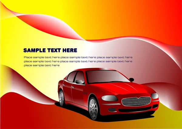 Fond d'écran futuriste avec image de voiture — Image vectorielle