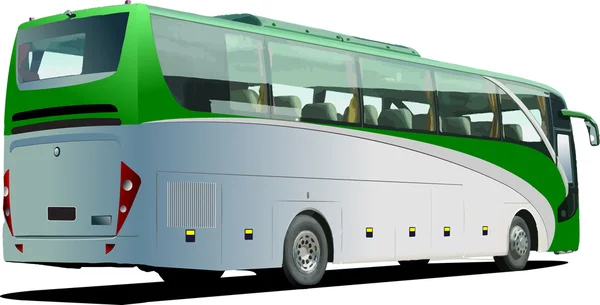 Yeşil Turist otobüsü. Koç. vektör çizim — Stok Vektör