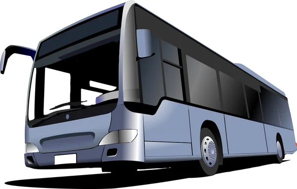 Niebieski autobus turystyczny. trener. Ilustracja wektorowa — Wektor stockowy