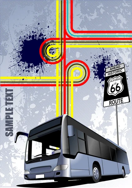 Обкладинка для брошури з зображенням автобуса. Векторні — стоковий вектор