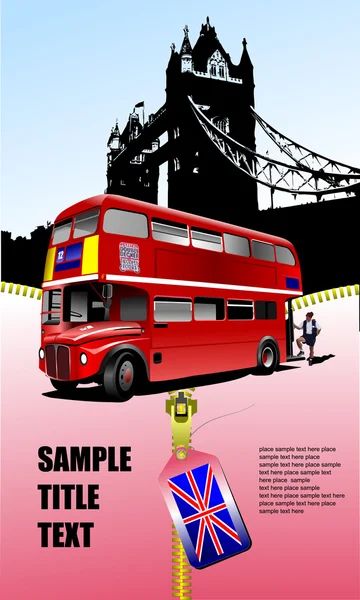 Capa para brochura com imagens de Londres —  Vetores de Stock