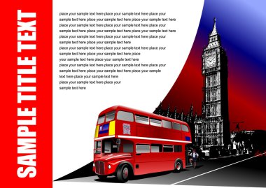 Cover for brochure with London images clipart