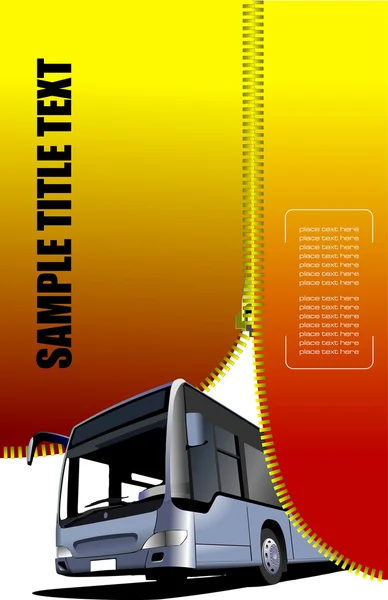 Zipper open tourist bus. Vector illustration — Stock Vector