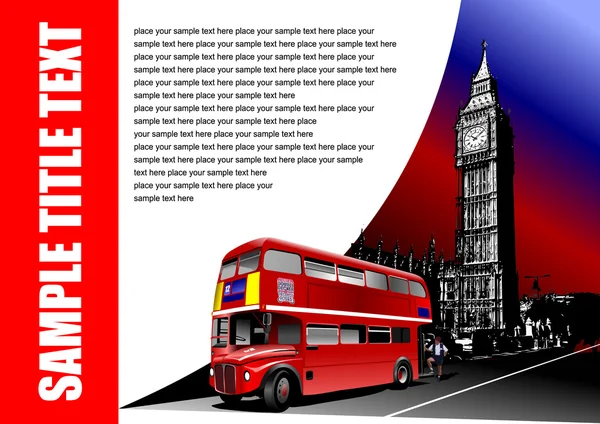 stock vector Cover for brochure with London images