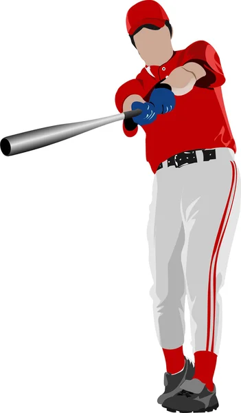 Baseballspelare. Vektorillustration — Stock vektor