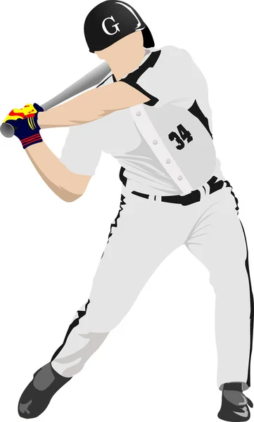 Jugador de béisbol. Ilustración vectorial — Vector de stock