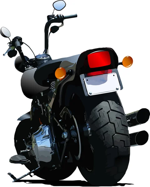 Motorfiets achterzijde-zijaanzicht. vectorillustratie — Stockvector