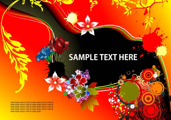 Cover for brochure with grunge floral background — Stock Vector