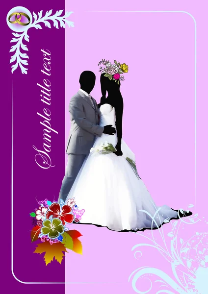 Cover für Hochzeitsalbum. Vektorillustration — Stockvektor
