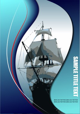 Cover for brochure with old sailing vessel clipart