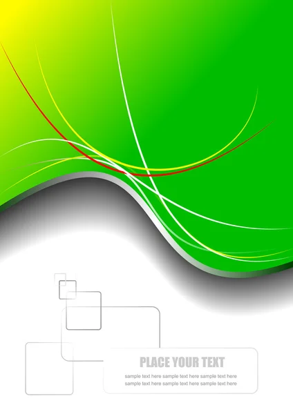 Gul grön abstrakt bakgrund. Vektorillustration — Stock vektor