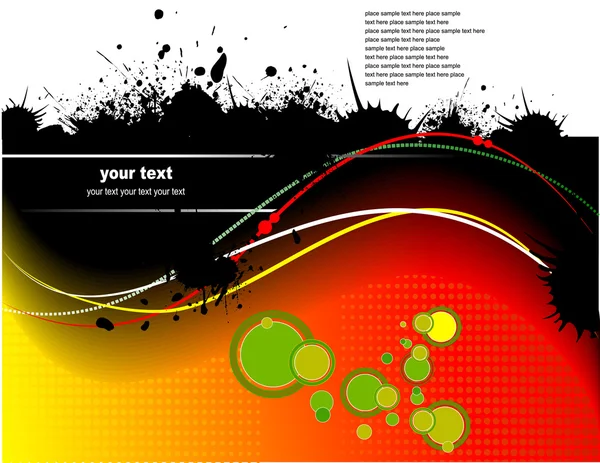 Gele rode abstracte achtergrond. vectorillustratie — Stockvector