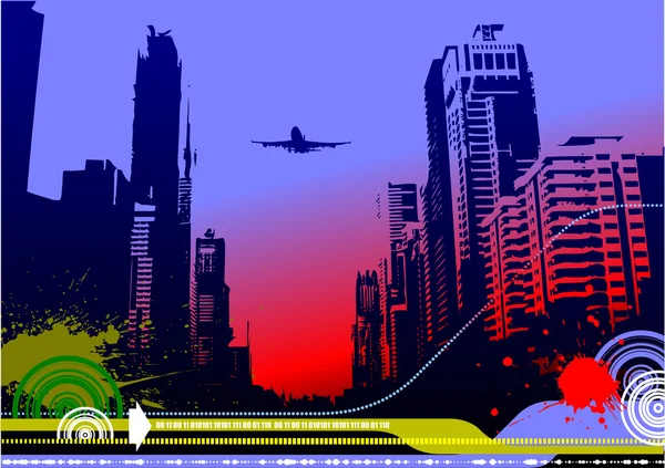 抽象的城市高科技背景 — 图库矢量图片