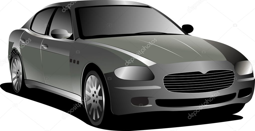 Gray car. Sedan