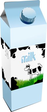 Dairy produces in  box. clipart