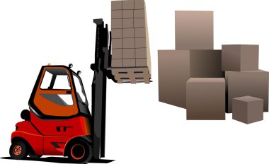Lift truck. Forklift. Vector illustration clipart