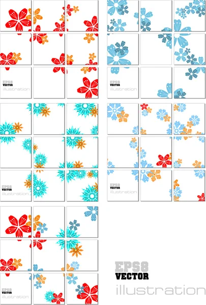 Vector Ilustración patrón de mosaico geométrico en tonos azul-rojo — Vector de stock