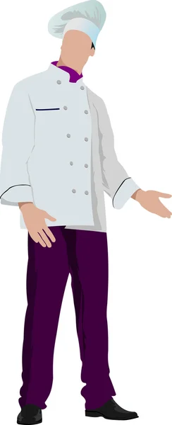 Chef cuisinier en blanc. Illustration vectorielle — Image vectorielle