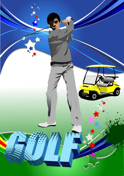 Giocatori di golf. Illustrazione vettoriale — Vettoriale Stock