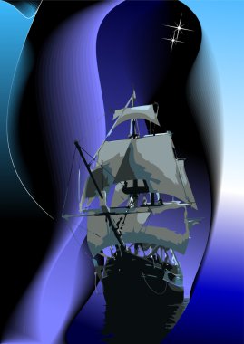 Cover for brochure with old sailing vessel clipart