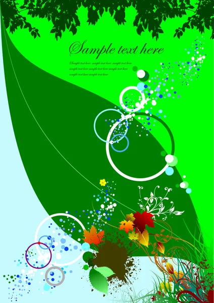 Fond floral vert grunge — Image vectorielle