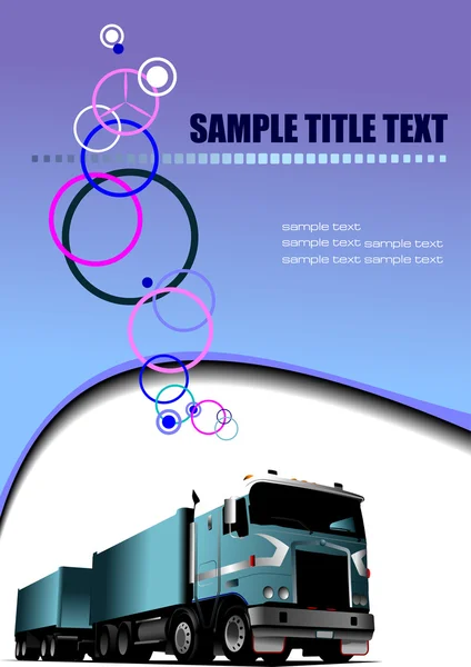 Résumé fond ondulé de couleur avec camion — Image vectorielle