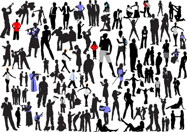 100 silhouettes — Image vectorielle