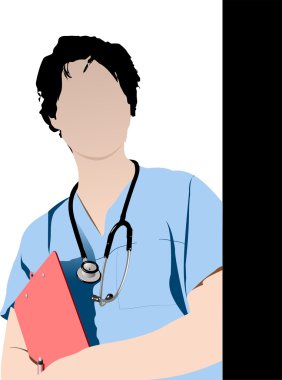 Medical doctor with stethoscope. Vector illustration clipart