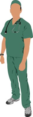 Medical doctor with stethoscope. Vector illustration clipart