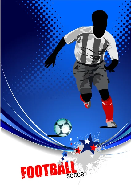 Plakát fotbal fotbalové hráče. Barevné vektorové ilustrace pro d — Stockový vektor
