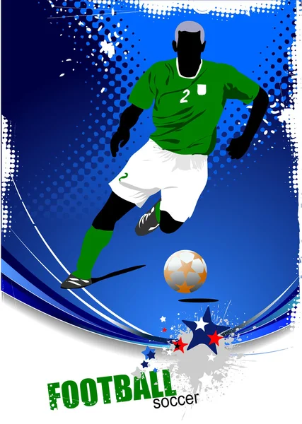 Poszter soccer labdarúgó. színes vektoros illusztráció, d — Stock Vector