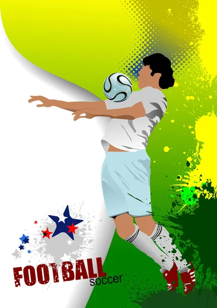海报足球足球运动员。d 彩色的矢量图 — 图库矢量图片