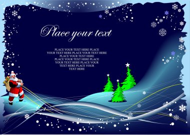 Blue winter background with Santa image clipart