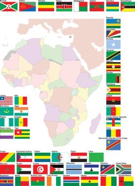Bayraklar ve Afrika Haritası