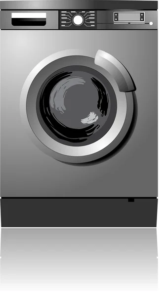 Máquina de lavar roupa branca ilustração vetorial. Equipamento doméstico — Vetor de Stock