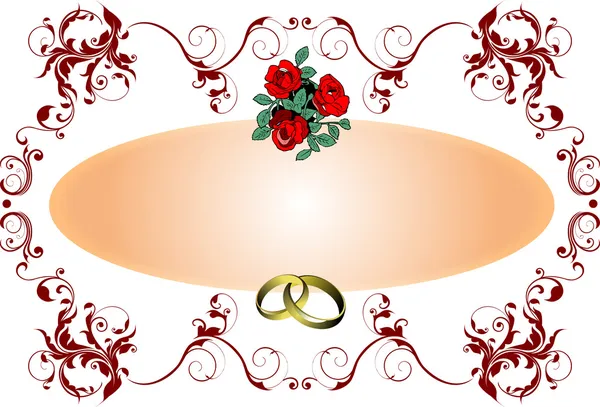 Весільна листівка або день святого Валентина — стоковий вектор