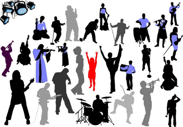 Orchestra silhouettes — Stock Vector