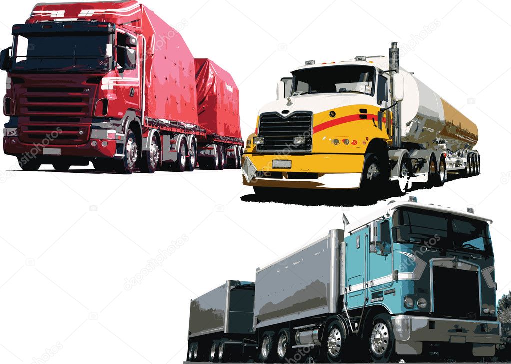 Vector illustration of trucks